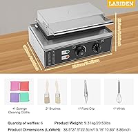 Vista 5 de Máquina de gofres comercial, máquina de gofres antiadherente, máquina de gofres para restaurante que hace gofres individuales con controles