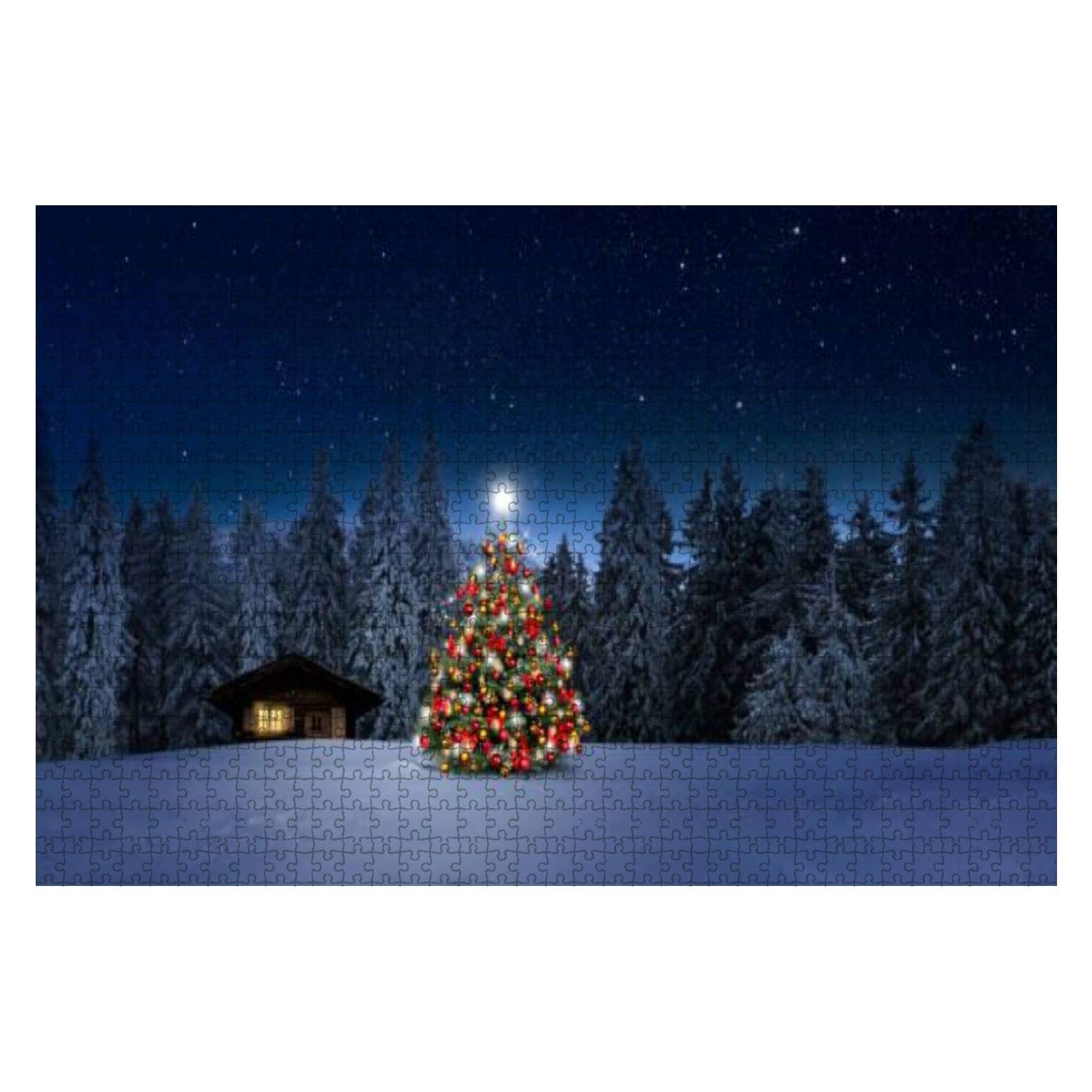 Jigsaw Puzzles 1000 Pieces for Adults Kids - Cosy Wooden hut Large Puzzles Pieces Fit Together Educational Intellectual Fun Game