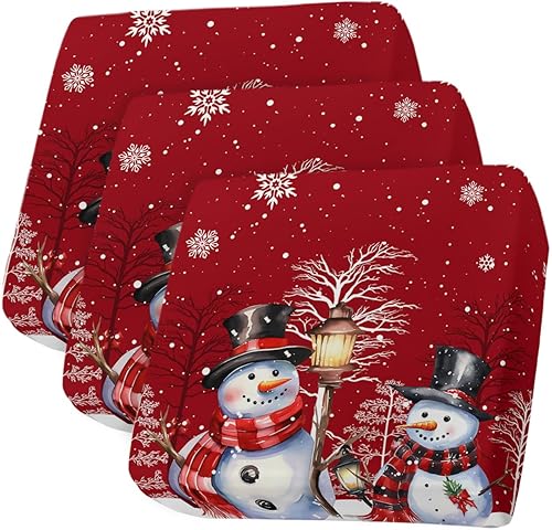 Miniatura 41 de Fundas de cojín para sofá de Navidad con diseño de muñeco de nieve azul, funda elástica para sofá con parte inferior elástica, fundas de sofá