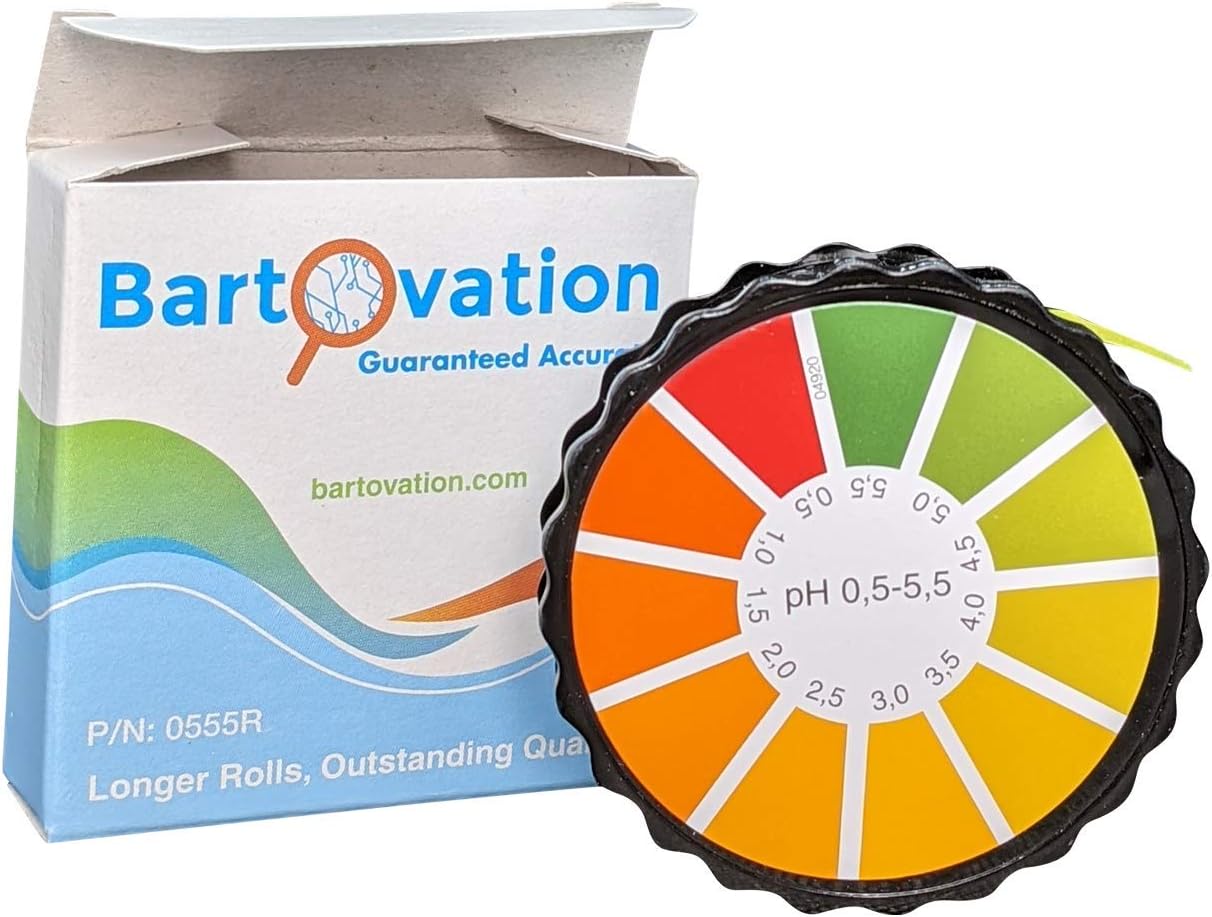 Bartovation pH Test Paper for Kombucha Brewing, 0.5 to 5.5 pH [16 Foot Roll with Dispenser]