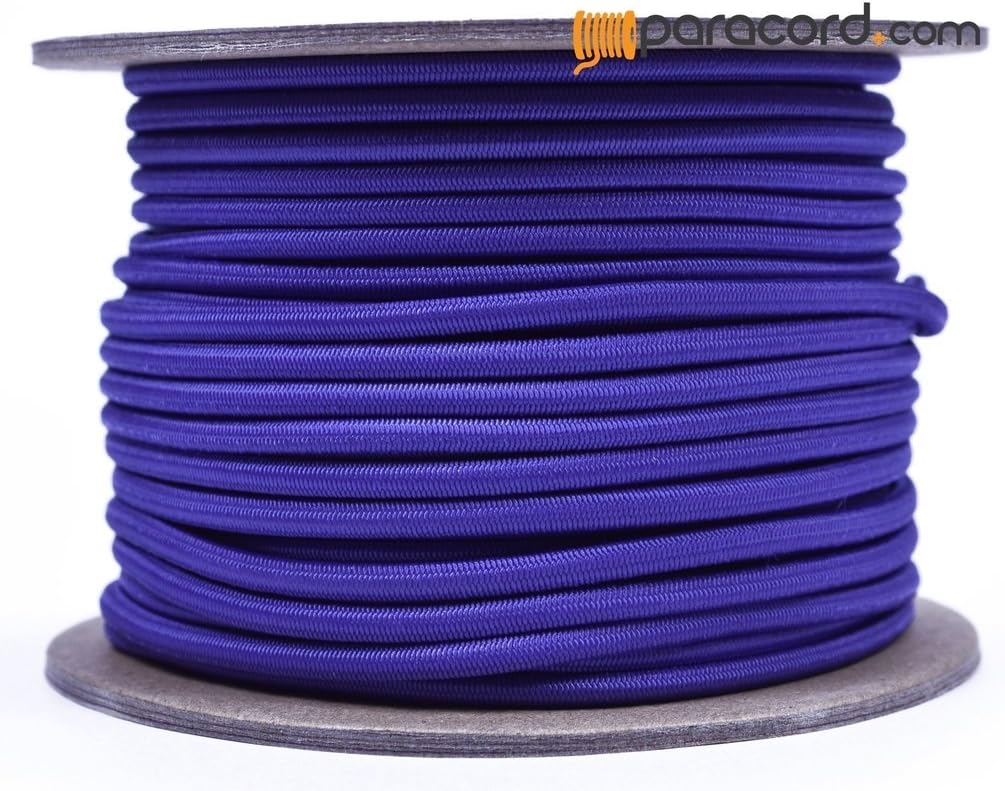 Purple 1/8" Shock Cord - BORED PARACORD Marine Grade Shock/Bungee/Stretch Cord 1/8 inch x 100 feet Several Colors - Made in USA