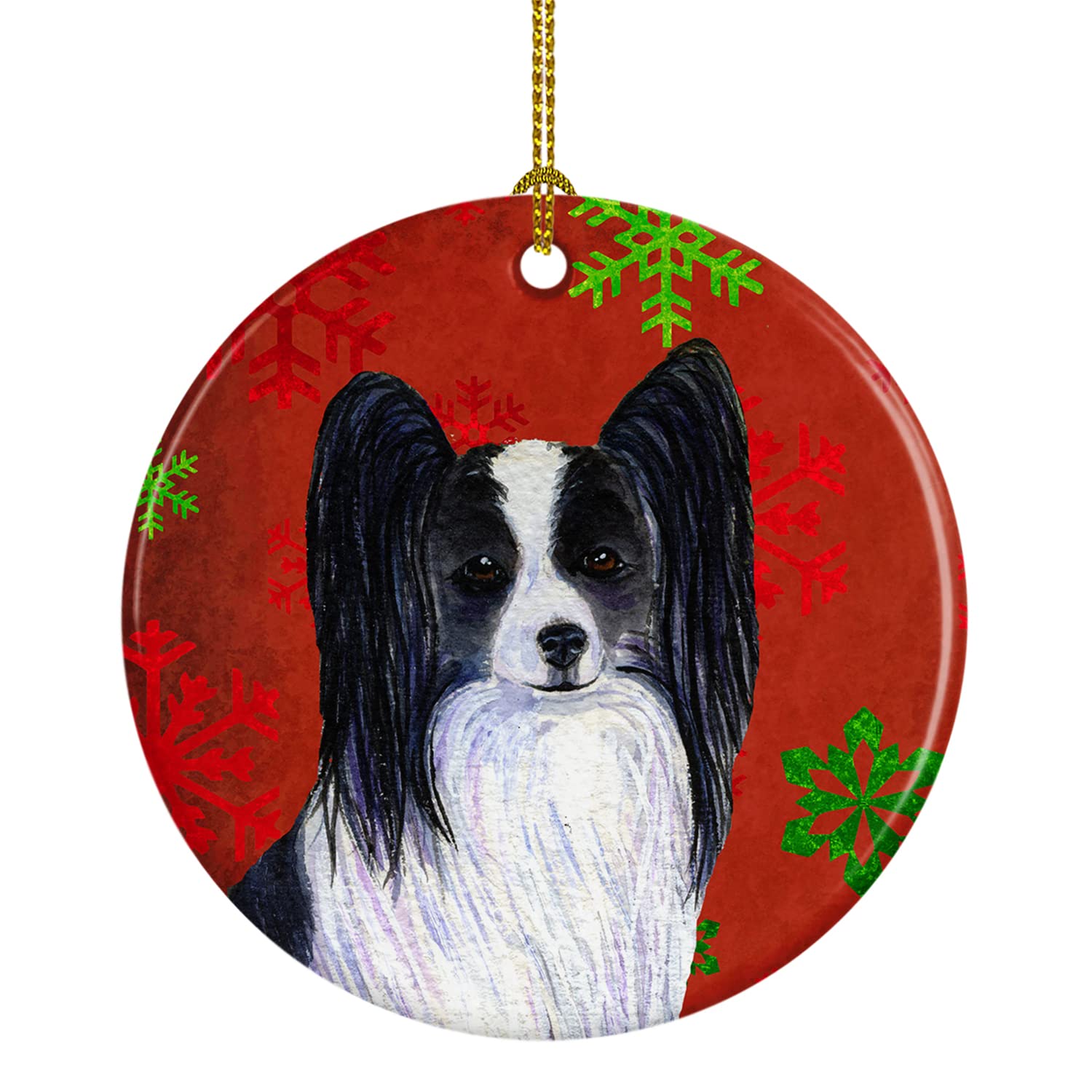 Décoration de Noël en céramique flocon rouge, le petit cadeau idéal à offrir