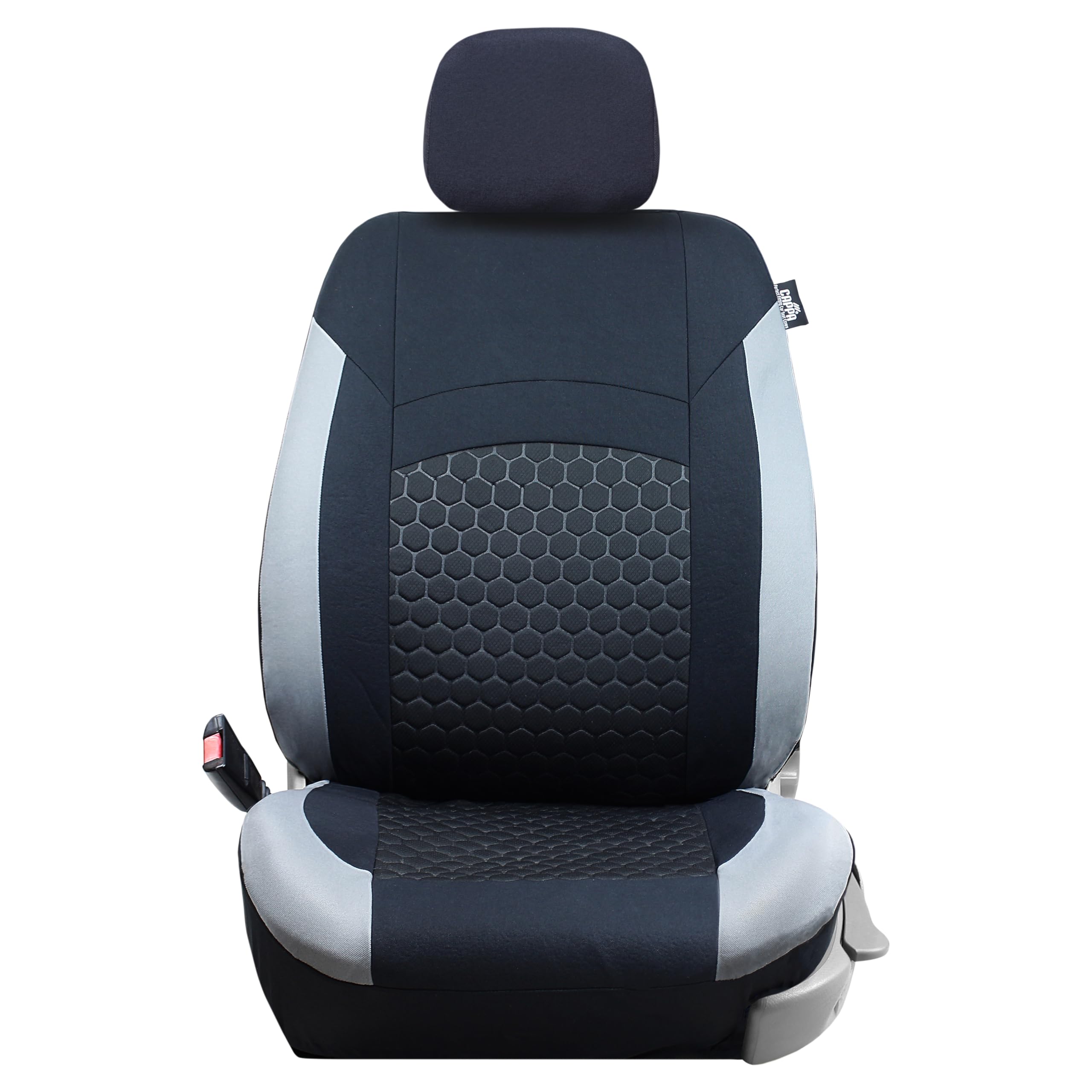 Set Coprisedili Auto Anteriori 2 Pezzi per FIAT 500 dal 2007 - Fianchi elasticizzati, Tessuto Antiscivolo Trapuntato in Poliestere, Lavabile, Alta Qualità - OFFICINE MILANO