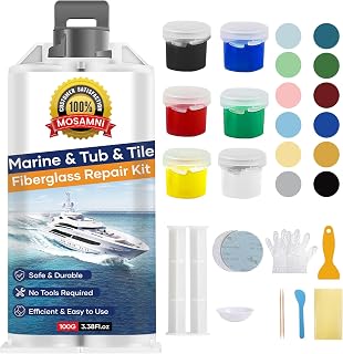 Marine Fiberglass Repair Kit, Color Matching Gel Coat Repair Kit for Boats, Gelcoat Repair Kit for Fixing Scratches Holes Chips Pit Cracks