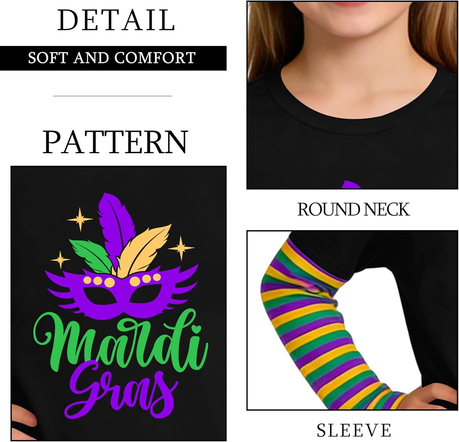 Kids Carnival Shirt Boys Girls Fat Tuesday Tshirt New Orleans Carnival Party Long Sleeve Tops - Image 6