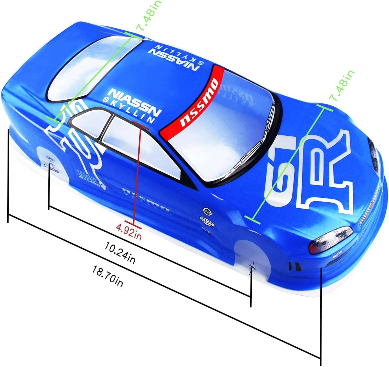 Manrock 1/10 Scale RC Painted Drift Racing Touring Onroad Car Body Shell GTR Blue