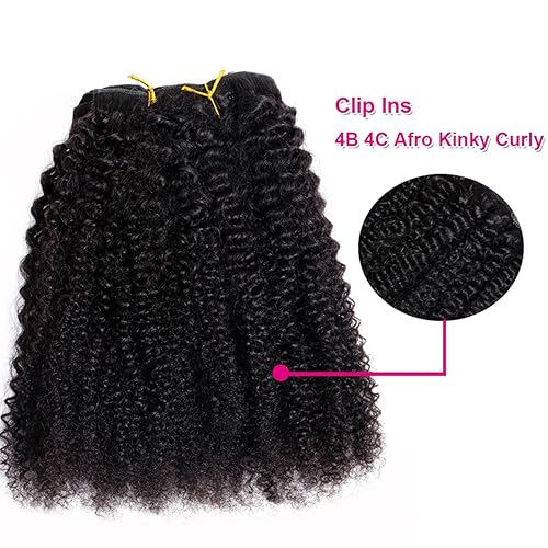 Miniatura 5 de Afro Kinky Curly Clip in Hair Extensions Real Human Hair for Black Women Brazilian Kinky Curly Human Hair Clip in Extensions 7Pcs with 18Clips