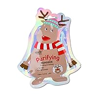 Vista 6 de Epielle Paquete de 12 máscaras faciales de personajes navideños, cuidado de la piel coreano divertido y eficaz, recuerdos de fiesta de spa, rellenos