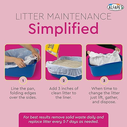 Miniatura 6 de Alfapet Forros de caja de arena para gatos, forros de bolsas elásticas, 20 unidades para caja de arena grande, XL, gigante y extra gigante, con
