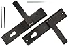 KOTARBAU® Door Handle Set x mm with Rosette PZ Long Plate Black Universal Modern black Modern