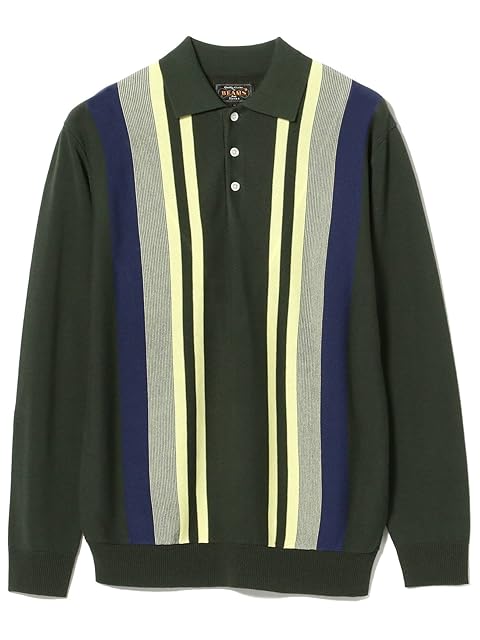 Stripe Rayon Cotton Polo Shirt 38-12-0017-156 38120017156: Green Stripe Rayon Cotton Polo Shirt 38-12-0017-156 38120017156: Green