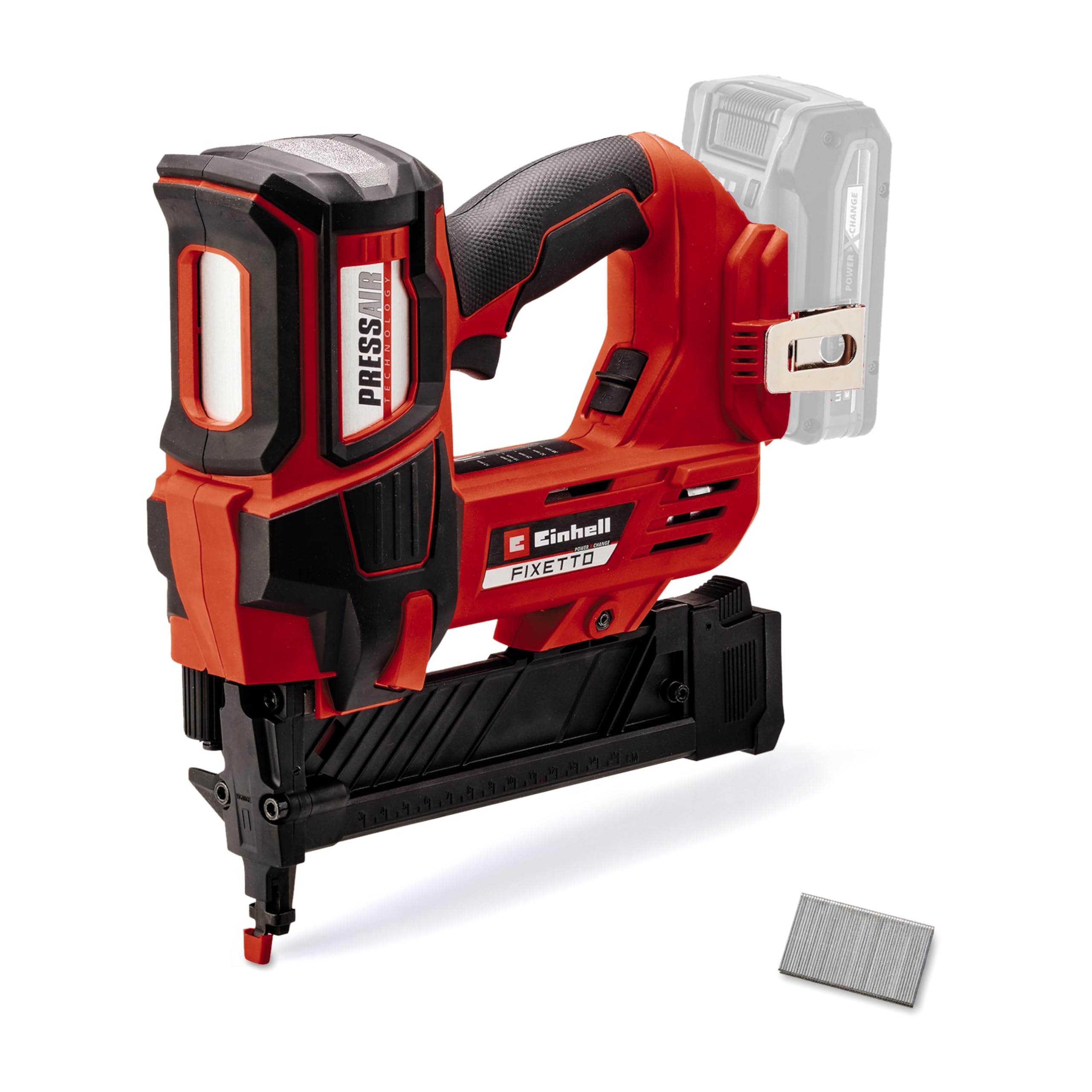Einhell Professional clavadora con baterías FIXETTO 18/40 S Power X-Change (18 V, 60 tiros/min, máx. 40 mm de longitud de clavo, tiro individual / en serie, incl. 500 clavos, sin batería)