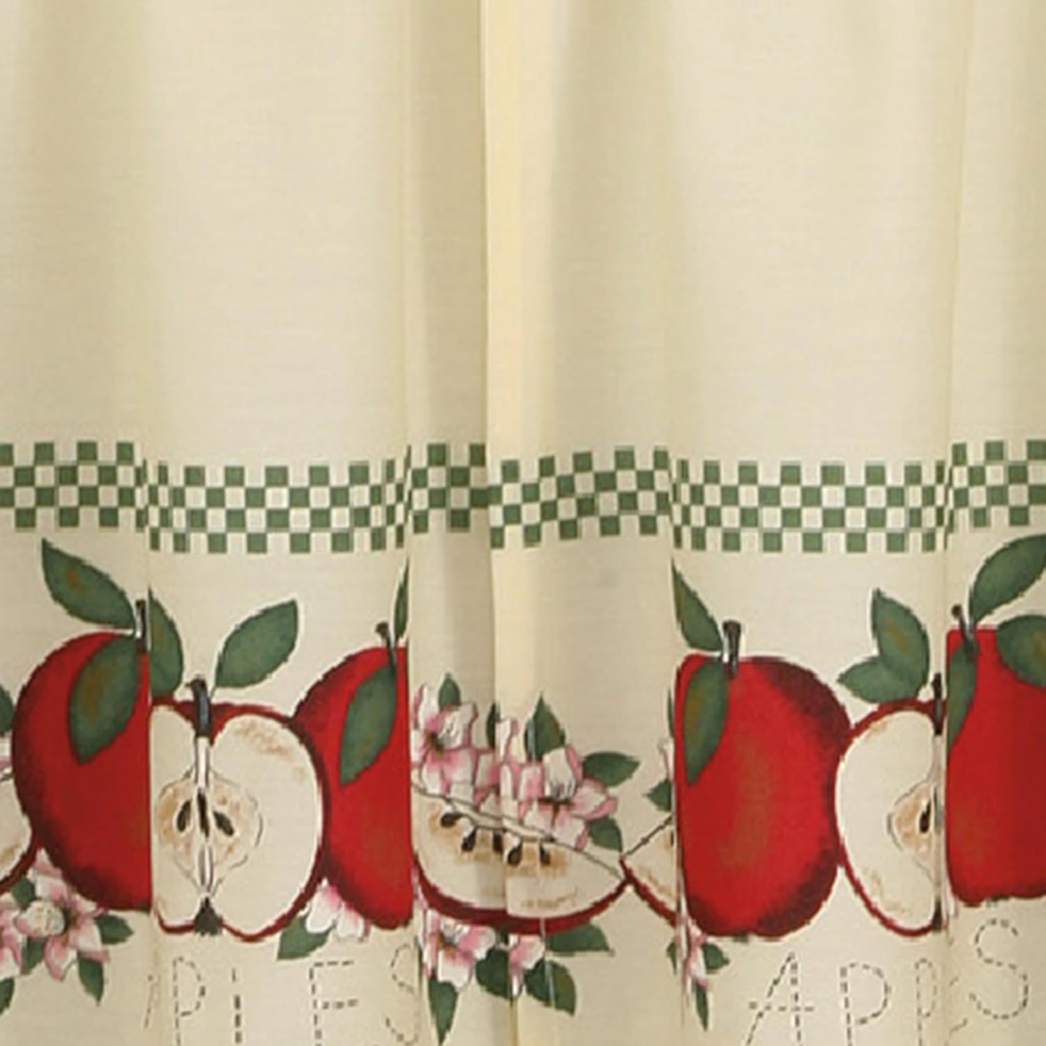CHF & You Red Delicious Country Apples 3-Piece Window Curtain Tier Set, Ivory, 56-Inch X 24-Inch, Multi Color