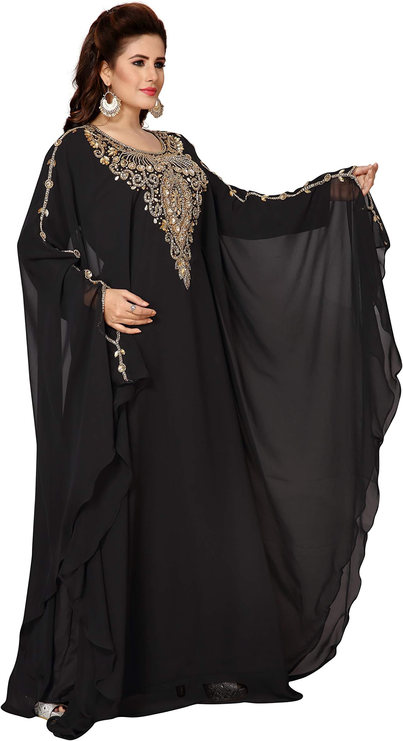 Black maxi dress pakistani wedding Clearance