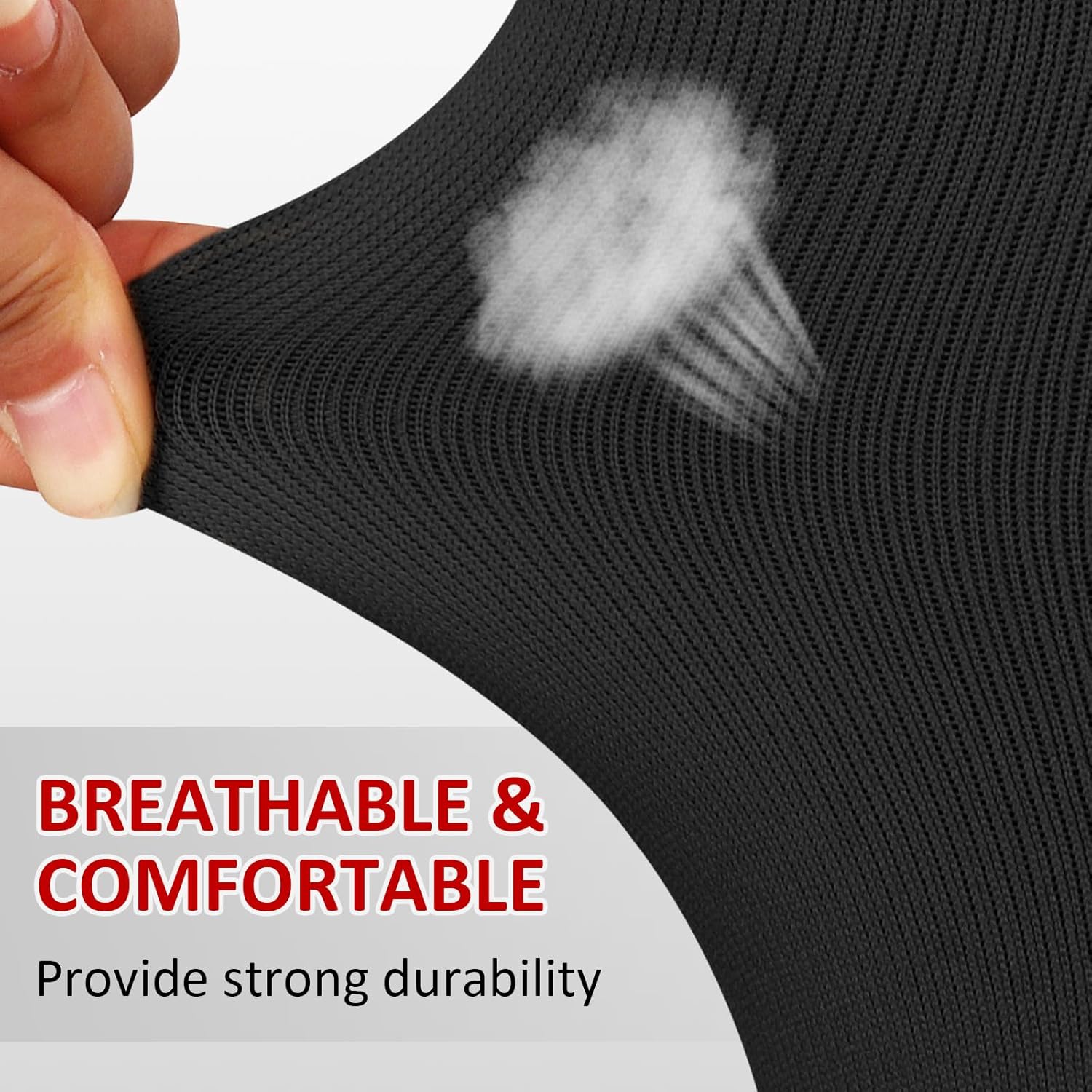 Ailaka 3 Pairs Compression Socks with Zipper, 15-20 mmHg Medical Knee High Compression Socks for Men Women, Open Toe Socks for Varicose Veins, Edema, Recovery - Image 6