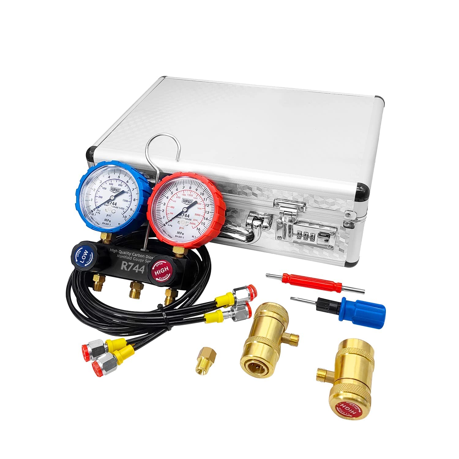 Amazon.co.jp: ZKTOOL A/C 診断マニホールド ゲージ セット (R744 用