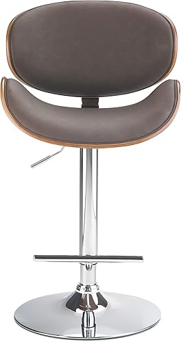 Miniatura 144 de SIMPLIHOME Marana - Taburete de bar giratorio ajustable – Silla tapizada de metal de 33 pulgadas de altura de asiento en piel sintética vegana