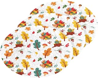 Autumn Forest Hedgehog Kitchen Sponges Fall Leaves Mushroom Cleaning Dish Sponges Non-Scratch Scrubber Sponge for Kitchen Bathroom Cars, pack of 3
