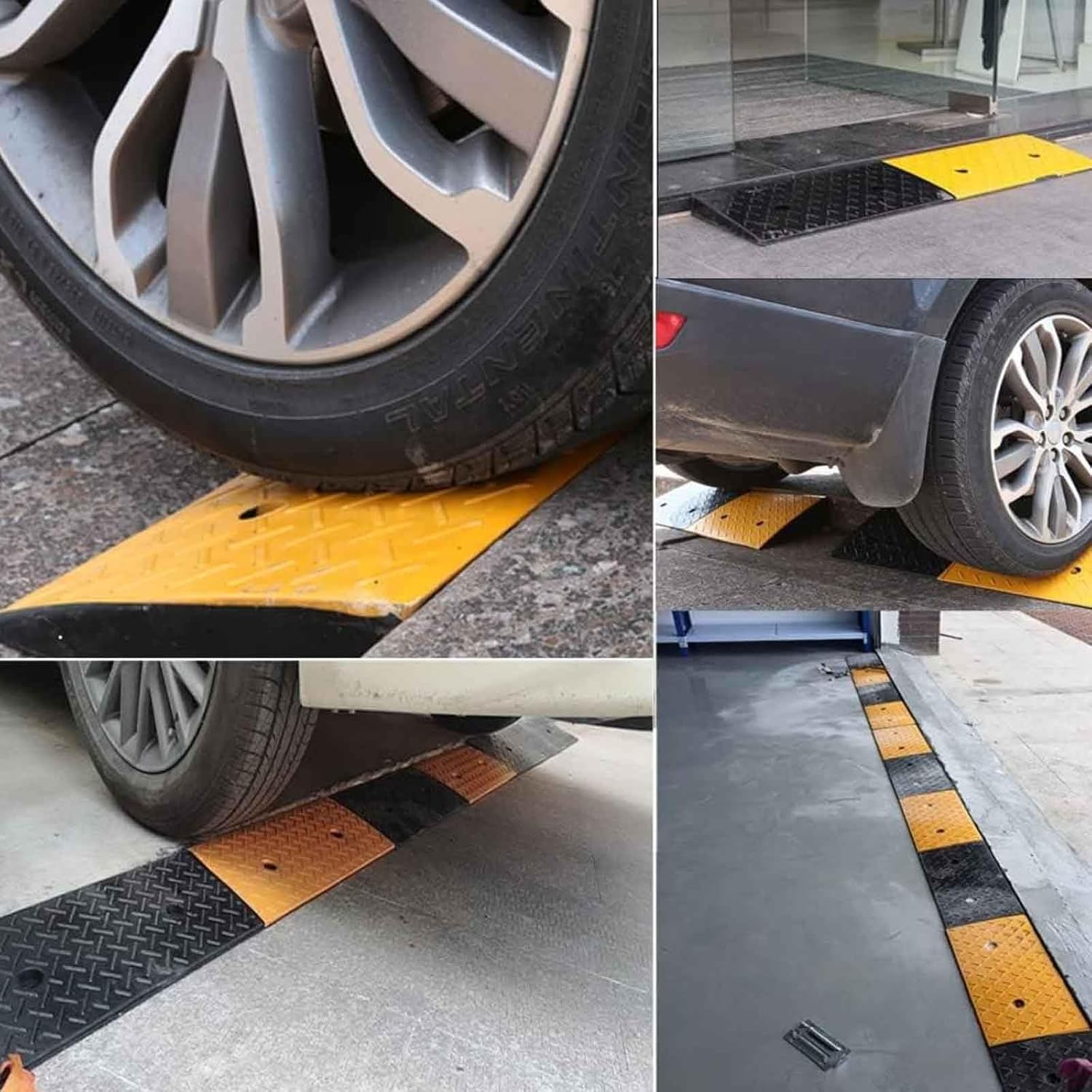 Threshold Ramp, Car Ramps, Heavy Duty Rubber Curb Ramp, Wheelchair Threshold Ramp with Screws for Trucks, Cars, Forklifts(9.8x4.3in/30x11cm)