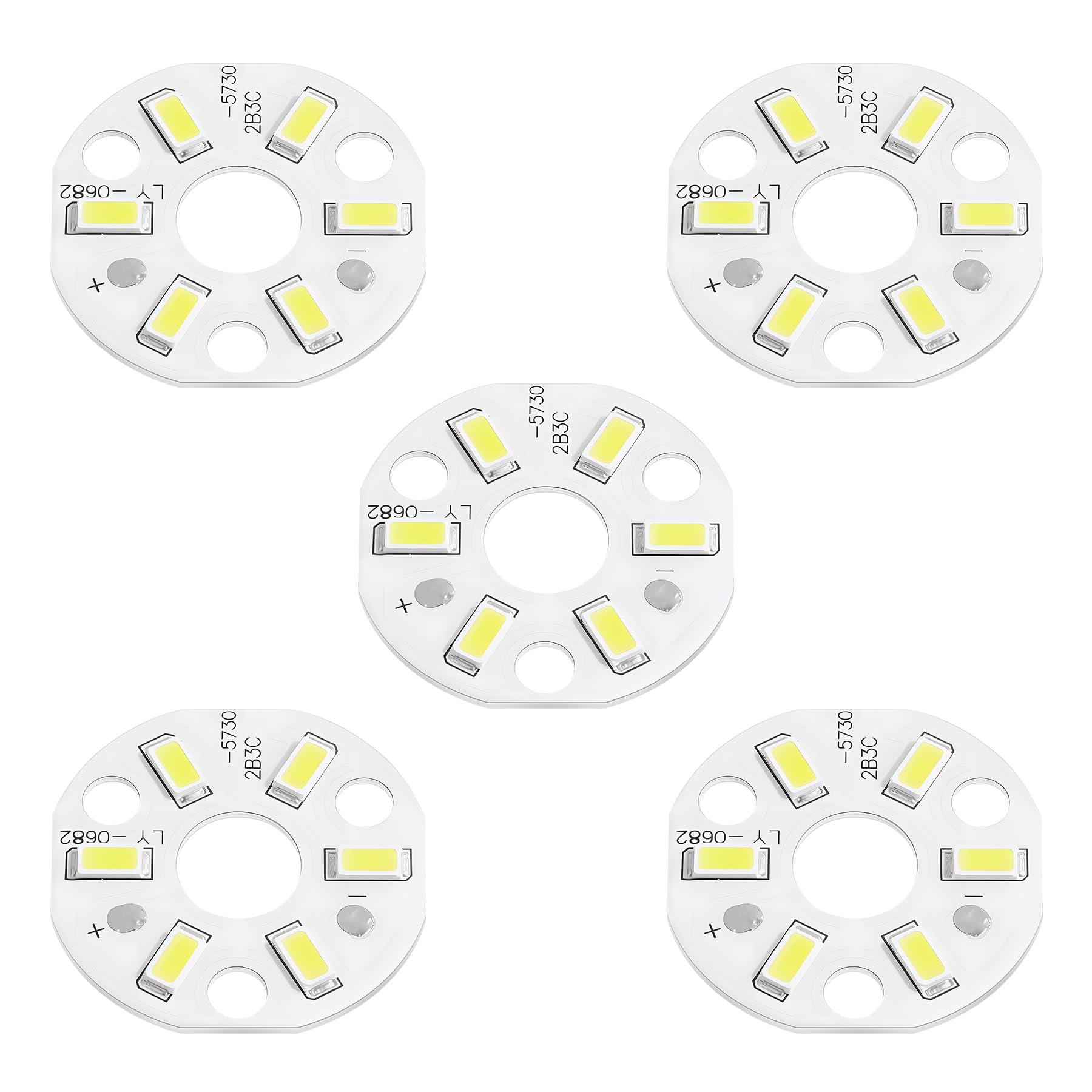 5 Pcs LED Chip Bulb, 3W 300mA, 23mm, Pure White