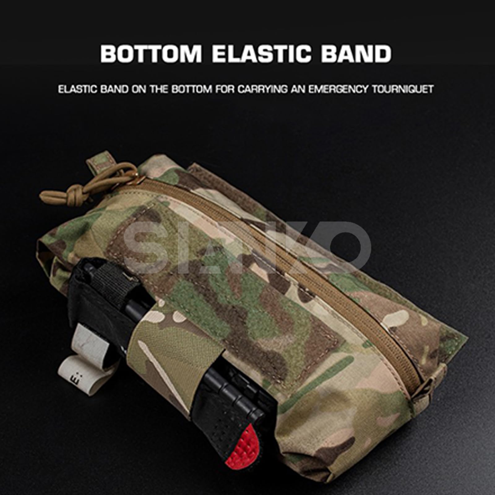 Pochette Tactique MOLLE - Sac De Rangement Militaire Avec Velcro Et Sangles - Pour Airsoft, Randonnée, équipement Utilitaire