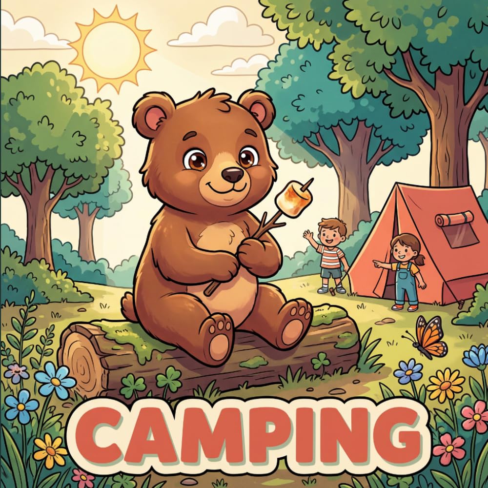 Camping: Adult Coloring Book with Cozy Campsites, Nature Scenes, and Relaxing Outdoor Designs for Stress Relief: For Adults, Teens, and Beginners | Single-Sided Pages