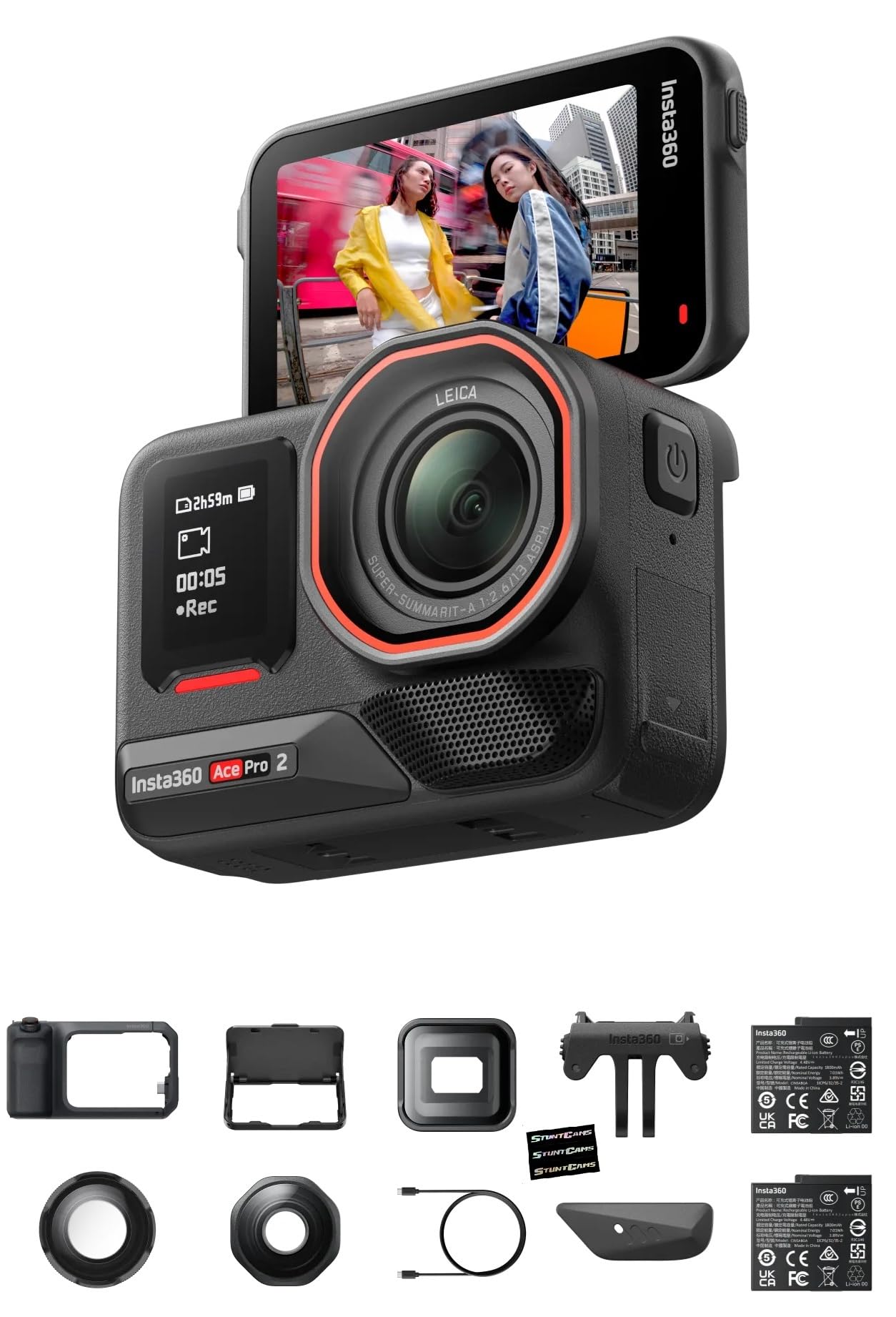 Insta360 Ace Pro 2 Ultimate Videography Bundle - 8K Waterproof Action Camera Co-Engineered with 1/1.3" Sensor, Dual AI Chip, Leading Low Light, Xplorer Grip Pro Kit for Street Content Photography-image-42