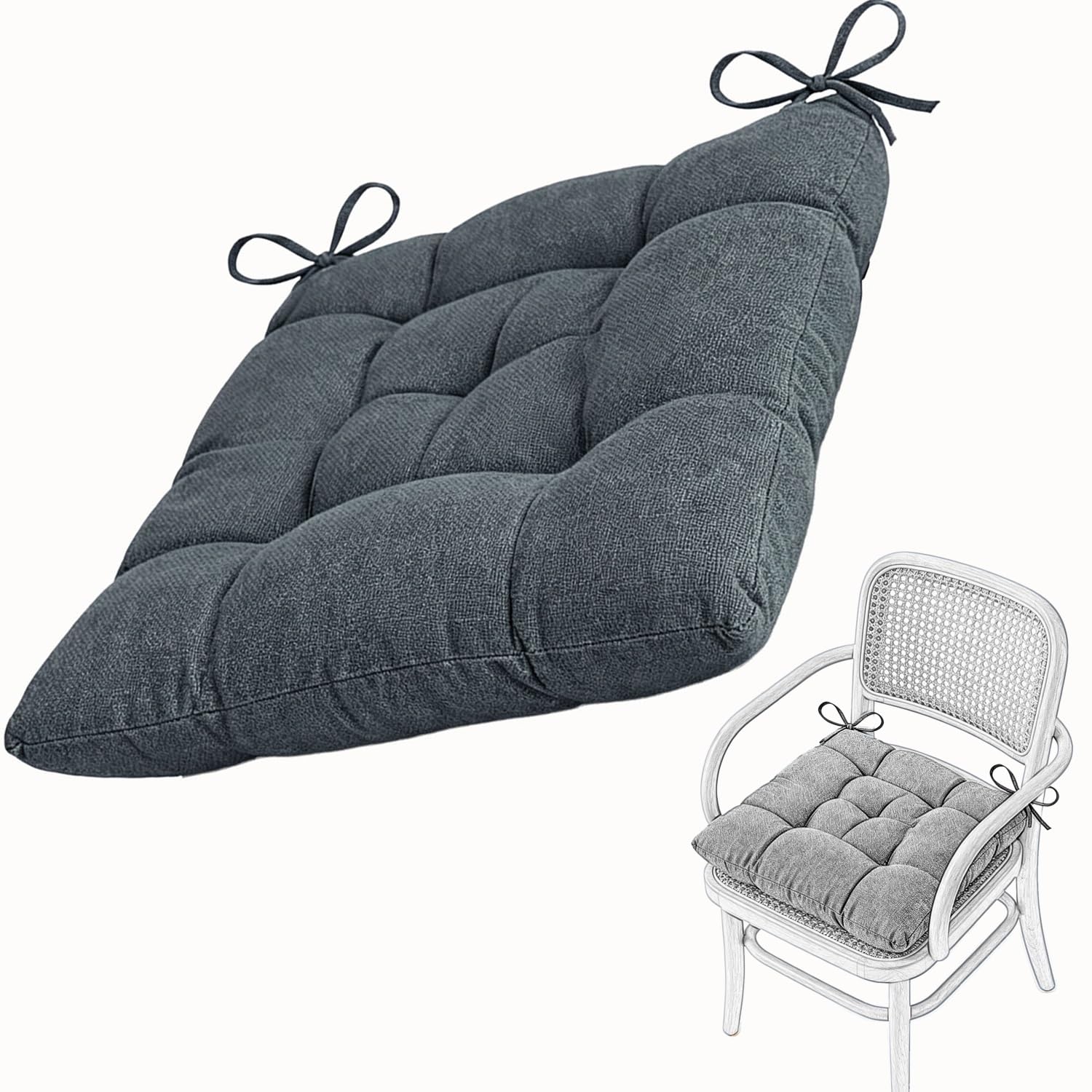 Seat Cushion for Dining Chair Soft Comfort Washable Chair Pads with Ties
