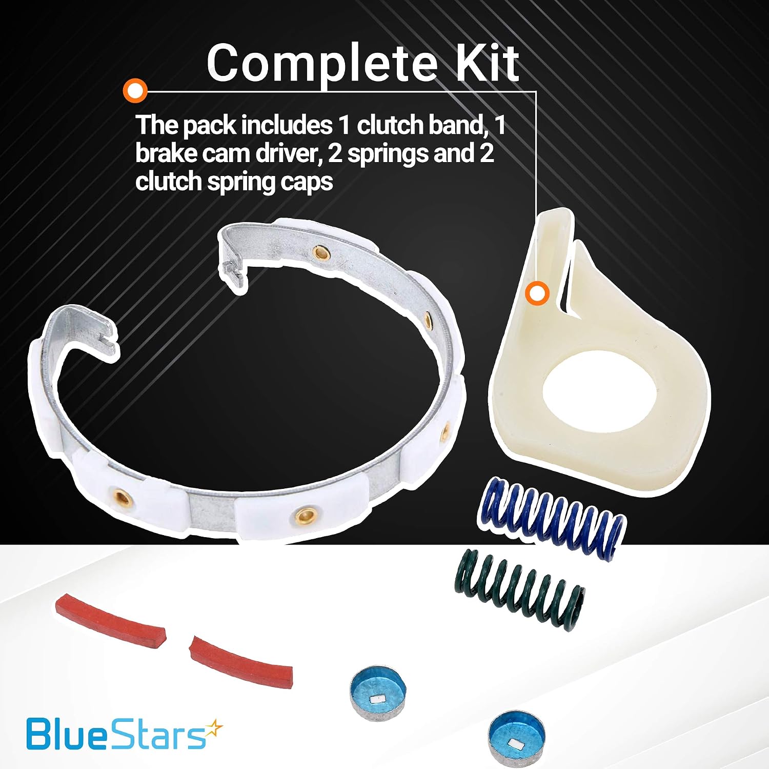 Ultra Durable 285790 (6 Pads) Washer Clutch Lining Kit Replacement Part by Blue Stars - Exact Fit for Whirlpool Kenmore Maytag Washers - Replaces 285332 3354732 AP3094538 PS334642 285141 285381