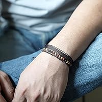 Vista 377 de Handmade Natural Stone Beaded Healing Bracelet Gift for Men Adjustable Rope String Bracelet