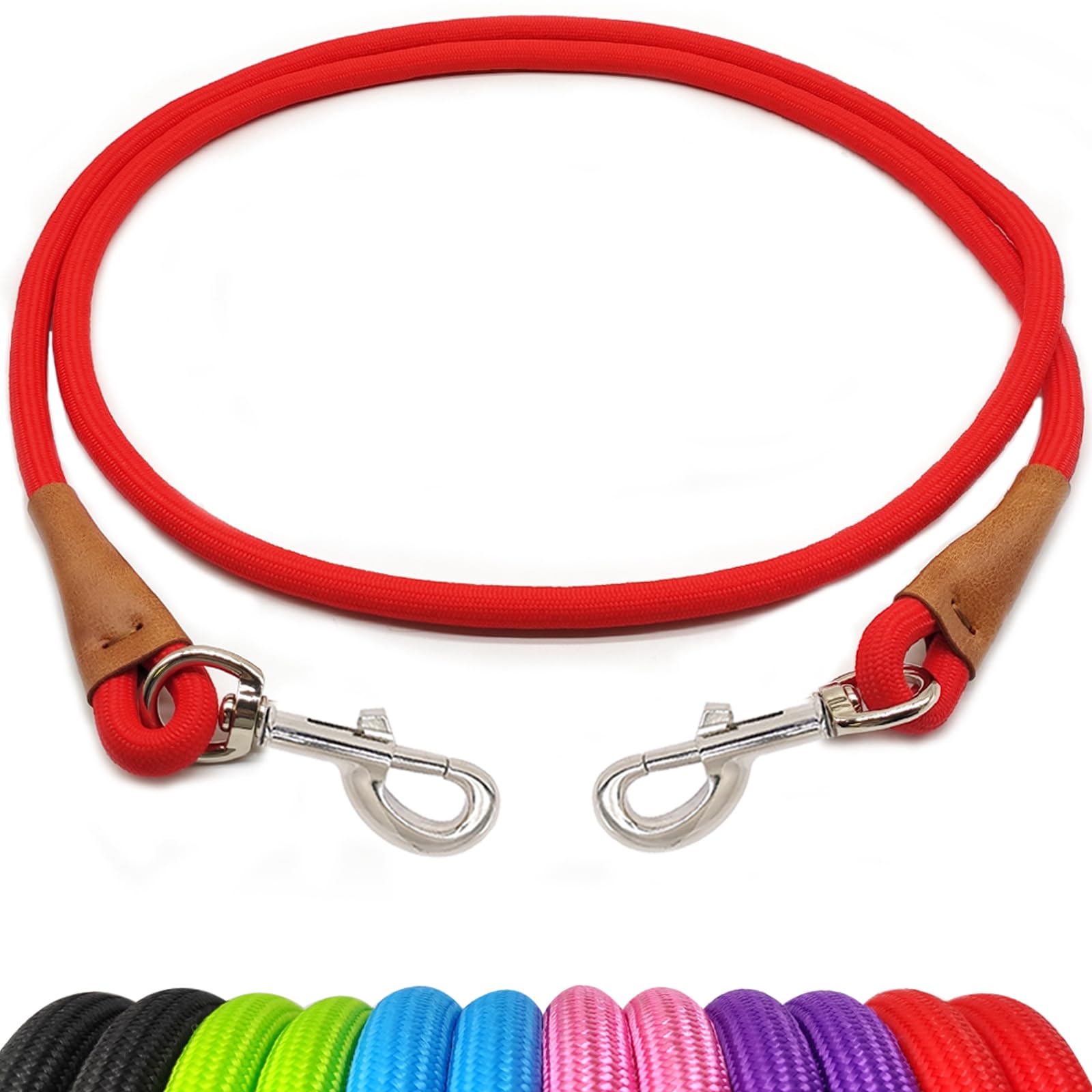 Correa de cuerda para perro de 6 pies, resistente nailon para escalar, para camping, en la puerta y en el patio delantero
