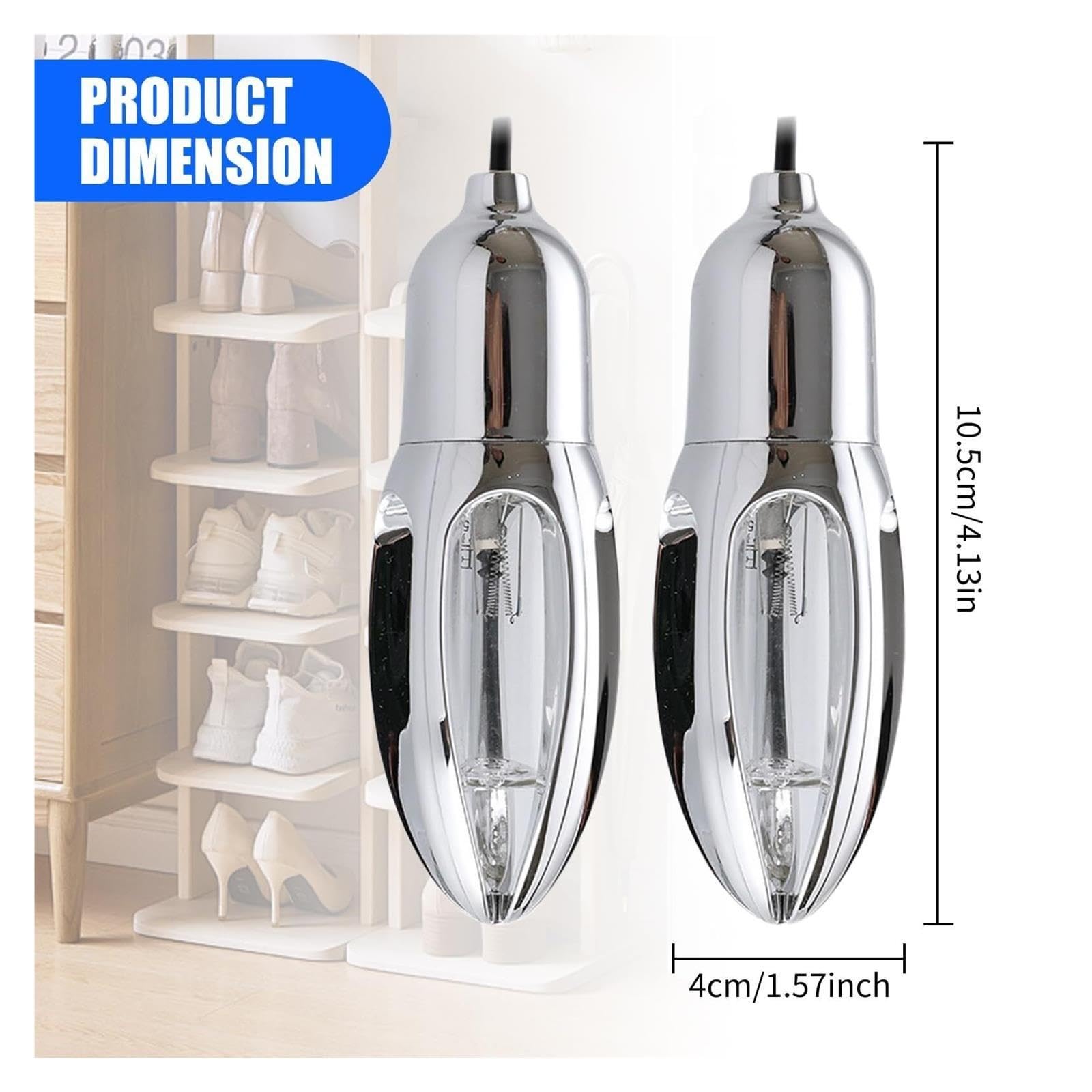 Lámpara esterilizadora portátil con desodorante de zapatos UV for botas, zapatillas, coche y hogar