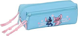 safta Stitch Happy - Trousse Triple Petite, Trousse pour Enfant, idéale pour Les Enfants d'âge Scolaire, Confortable et Polyvalente, qualité et résistance, 22 x 6 x 8,5 cm, Bleu Ciel, M, Décontracté