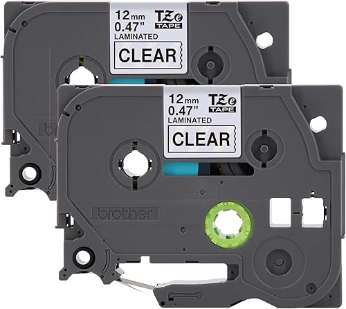 Miniatura 284 de Brother - Cinta de etiquetas laminadas P-touch M31, prémium, 0.47 pulgadas de ancho x 26.2 pies de largo, negra sobre transparente mate Negro sobre