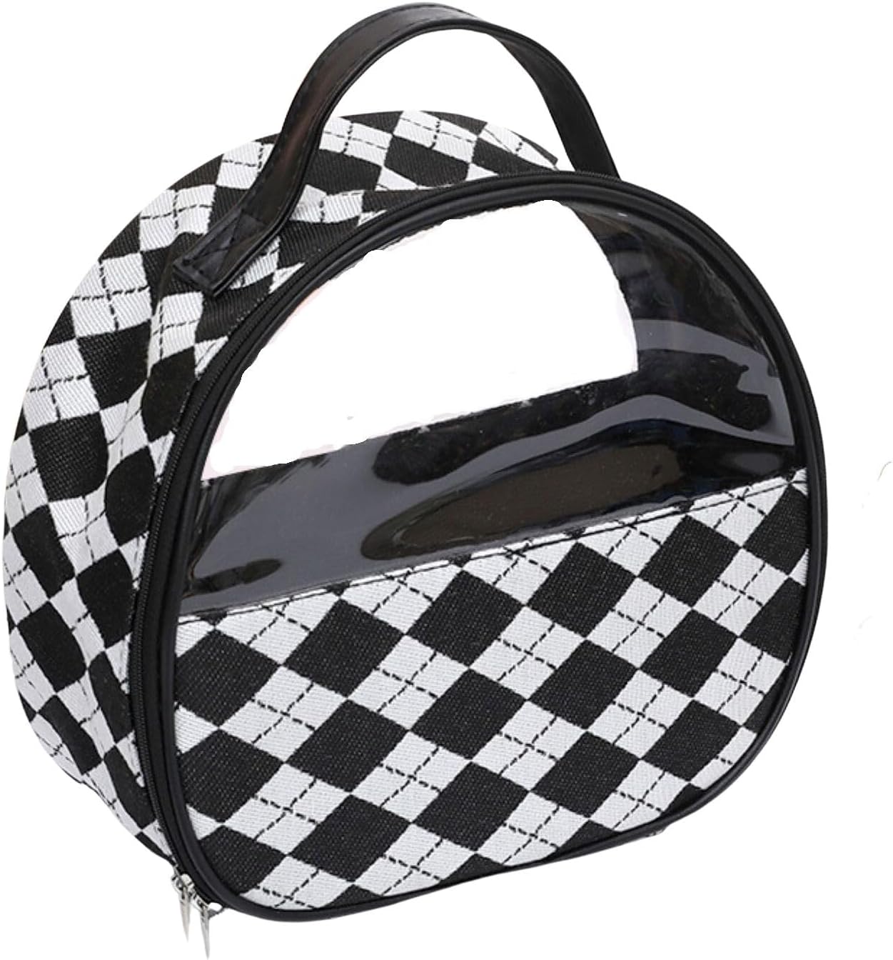 Checkered Makeup Bag, Clear Cosmetic Travel Organizer...