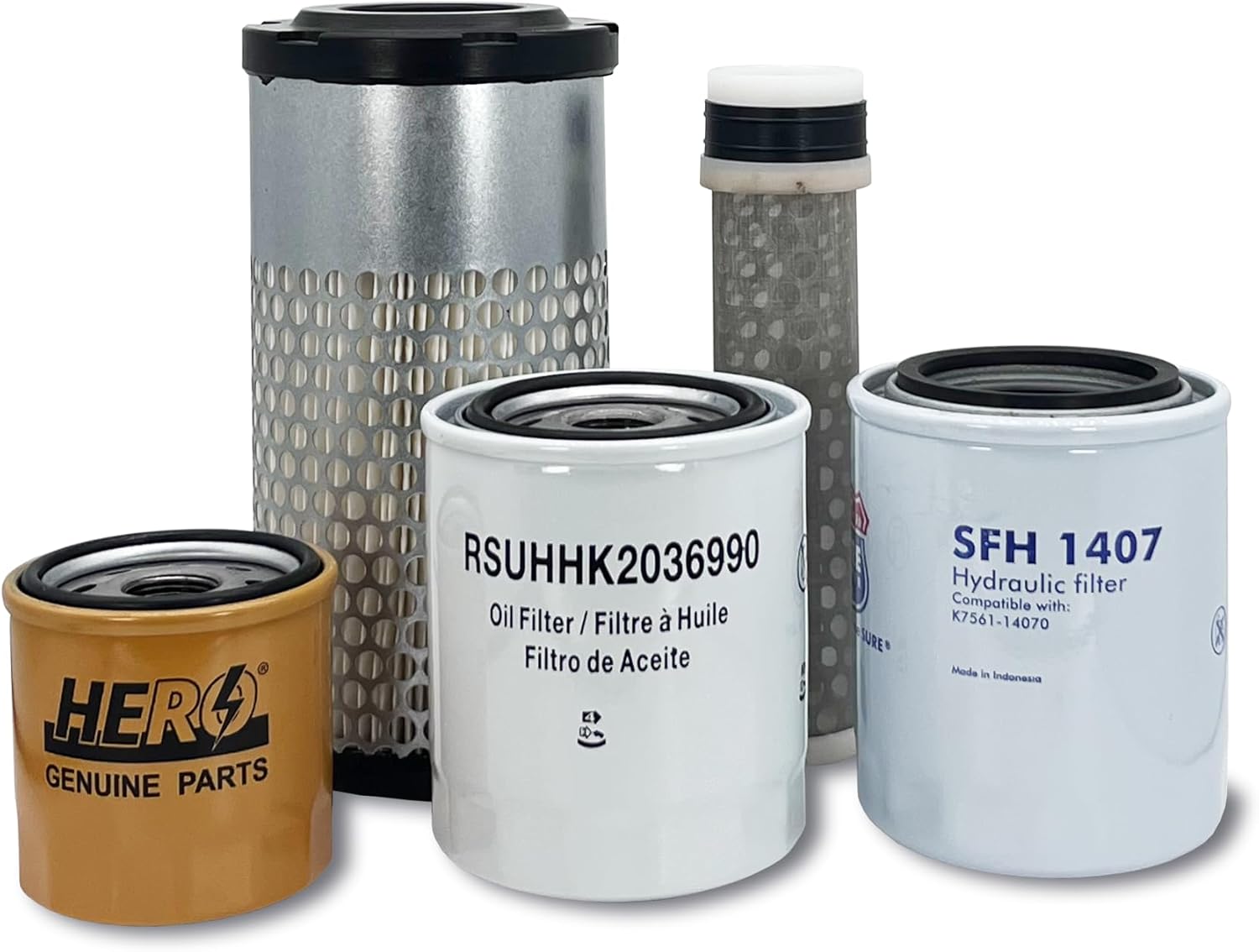 HERO Maintenance Filter Kit For Kubota RTV520 Utility Vehicle Filters Compatible With OEM 6C06099410 3272158242 HH15032430 HHK7214080 HHK7014070