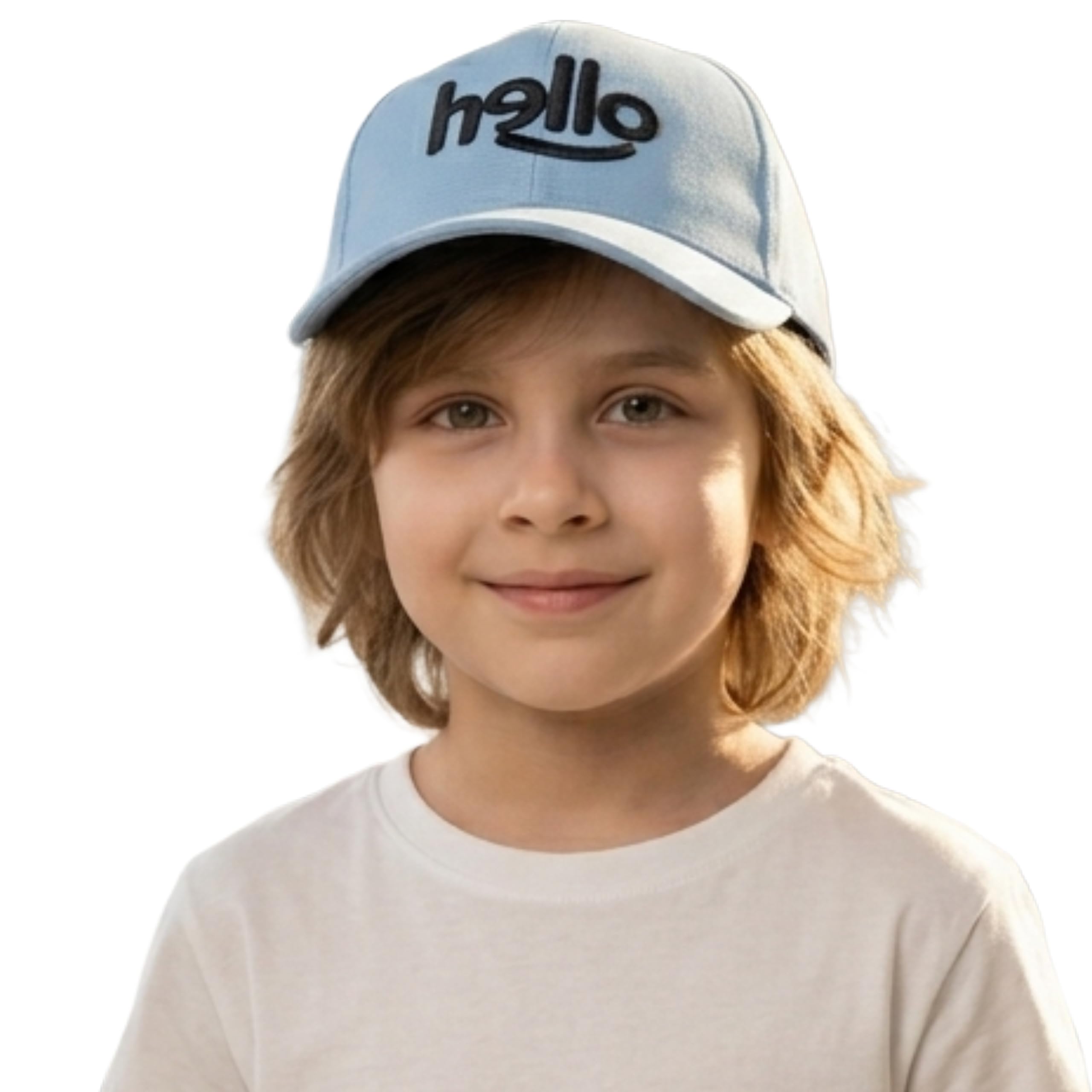 Unisex Baseball Cap for Kids | Hello Embroidered – Adjustable Lightweight Hat for Boys & Girls, Casual Outdoor Sun Protection Cap-image-8