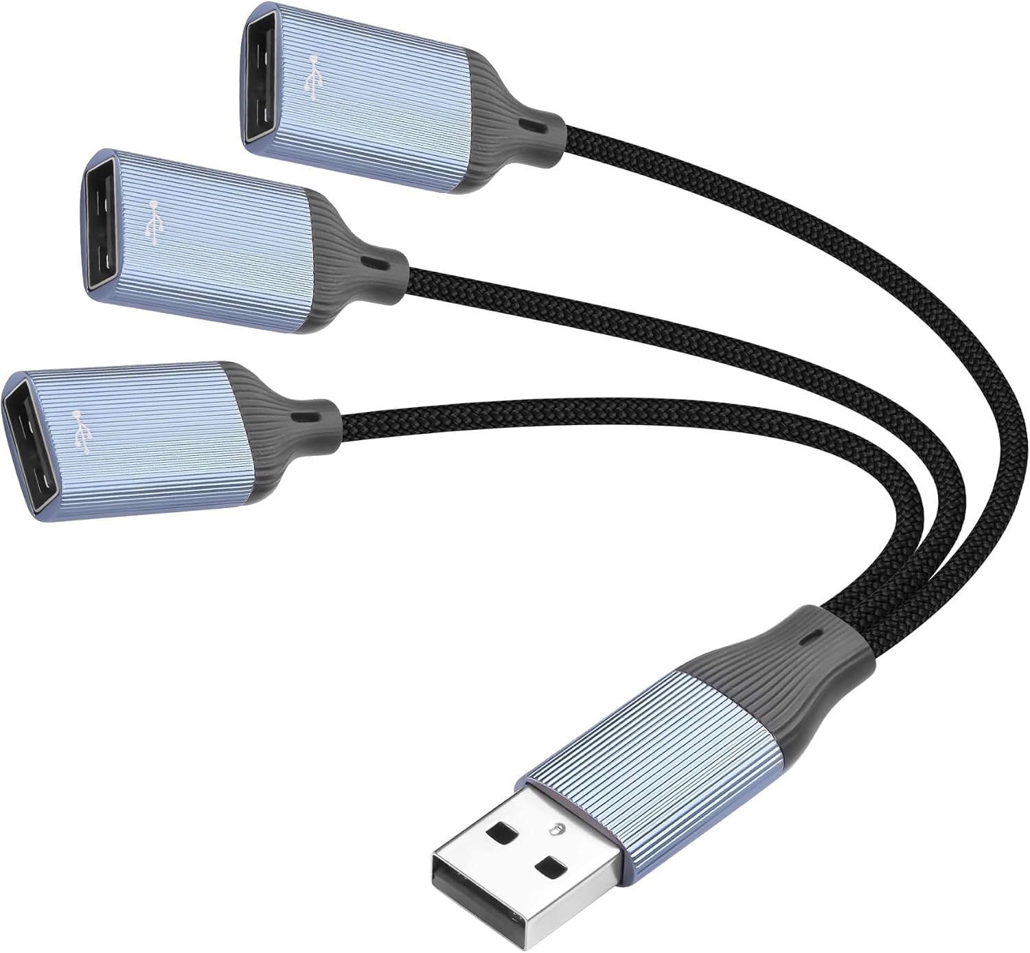 3-in-1-USB-Splitter USB-Typ-A-M nnlich auf 3-Weiblich-Verl ngerungskabel Multi-Port-USB-2.0-Ladekabel kompatibel mit Flash-LaufwerkTabletMausKameraTelefon 17cm 1 zu 3