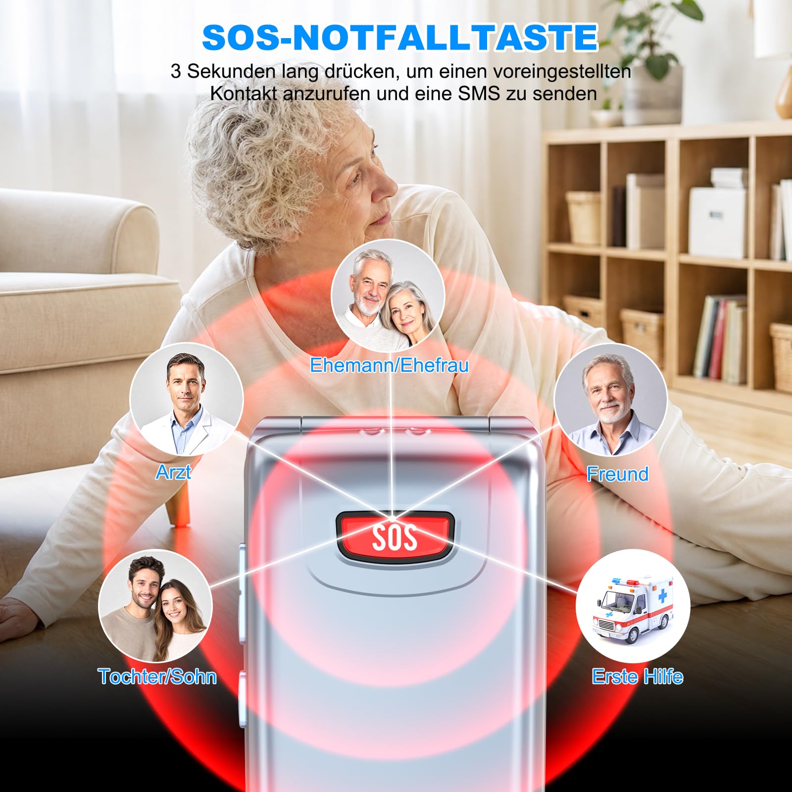 4G Seniorenhandy Klapphandy Ohne Vertrag mit Großen Tasten| Dual-SIM Rentner Handy mit Sprachansage | Ladestation | 2,4+1.77 Zoll Dual Farbdisplay| Flip Mobiltelefon mit SOS | Kurzwahl | Grau
