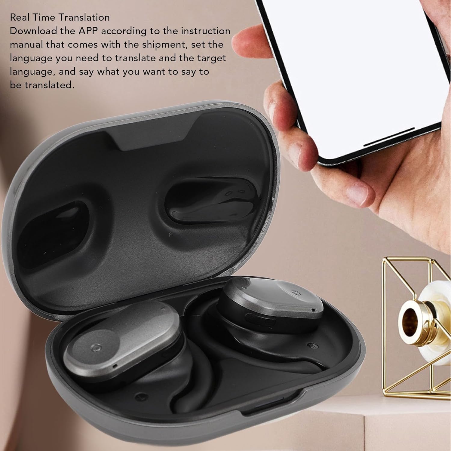 Yoidesu AI Translation Earbuds Real Time, Bluetooth 5.3 Headphones Translator for 144 Languages, 3 Translation Modes, Intelligent Noise Reduction for Travel Business Study (Grey)