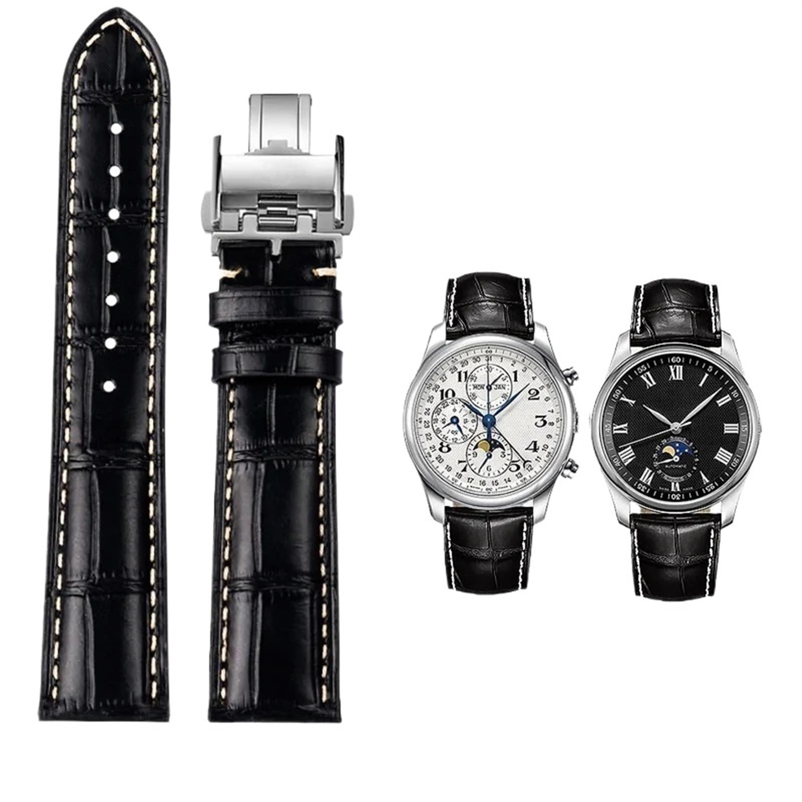 19 20 21mm Wristband For Longines Masters Collection L3 L4 L2.628/L2.673 Watch Strap Cowh…