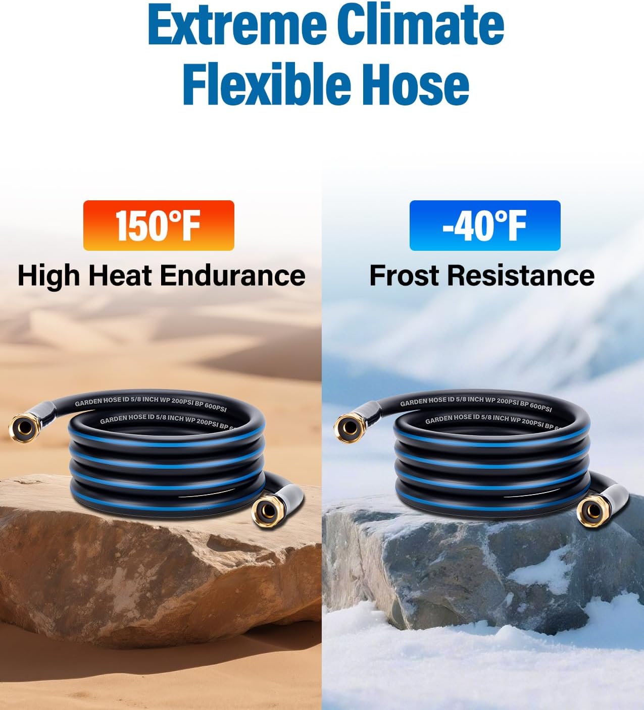 Short Garden Lead-In Hose 10ft X 5/8" Female to Female, 10 Feet Flexible Leader Water Hose With Swivel Handle, Heavy Duty Small Garden Water Hose for Outdoor Indoor