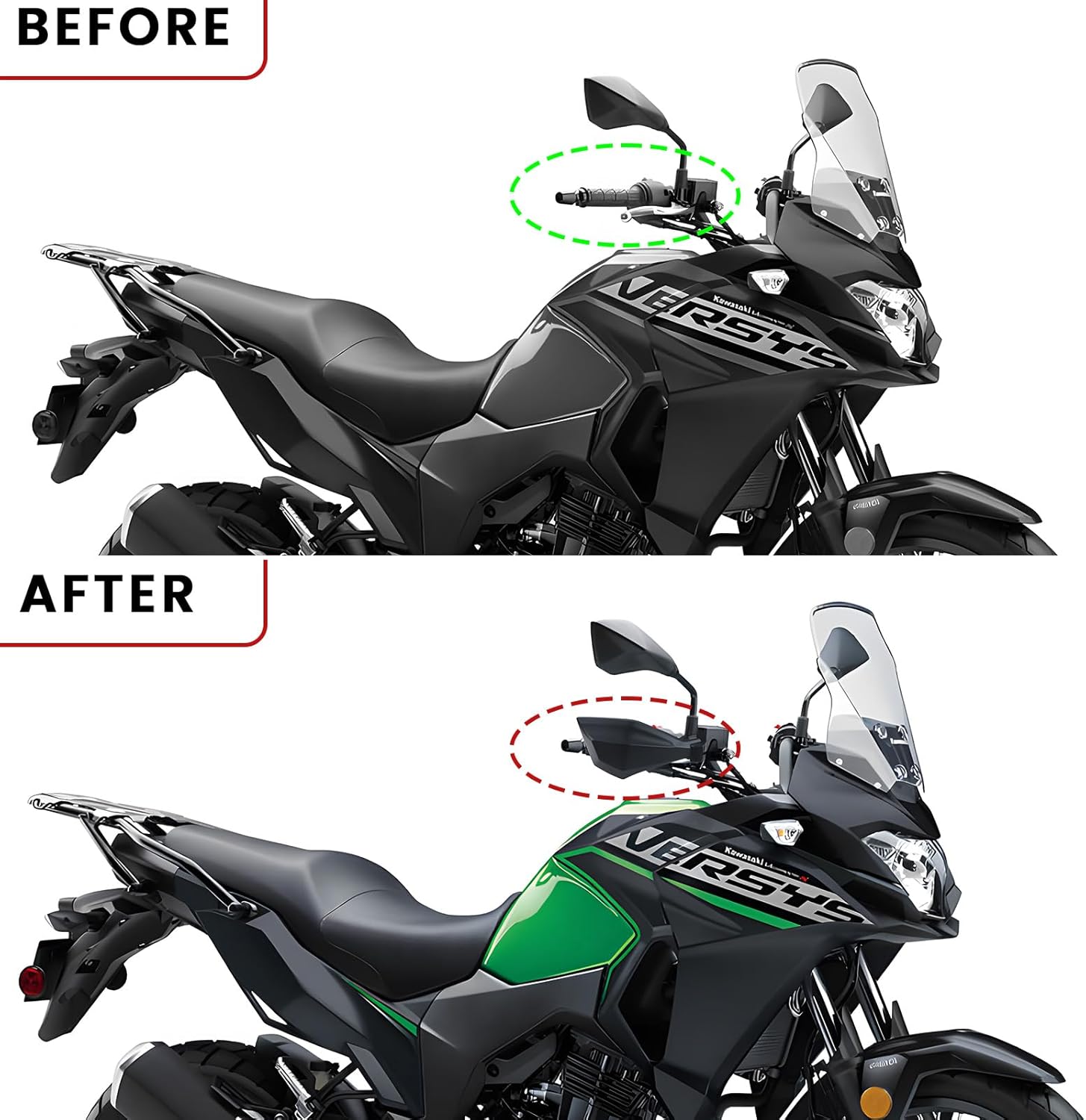 Handguard Hand Protector for Versys X 300, Black Hand Guards Shields Windproof Handle Bar Brake Clutch Protector for Kawasaki Versys X 300,ABS 2017-2025 Accessories,Replacement for 99994-0992
