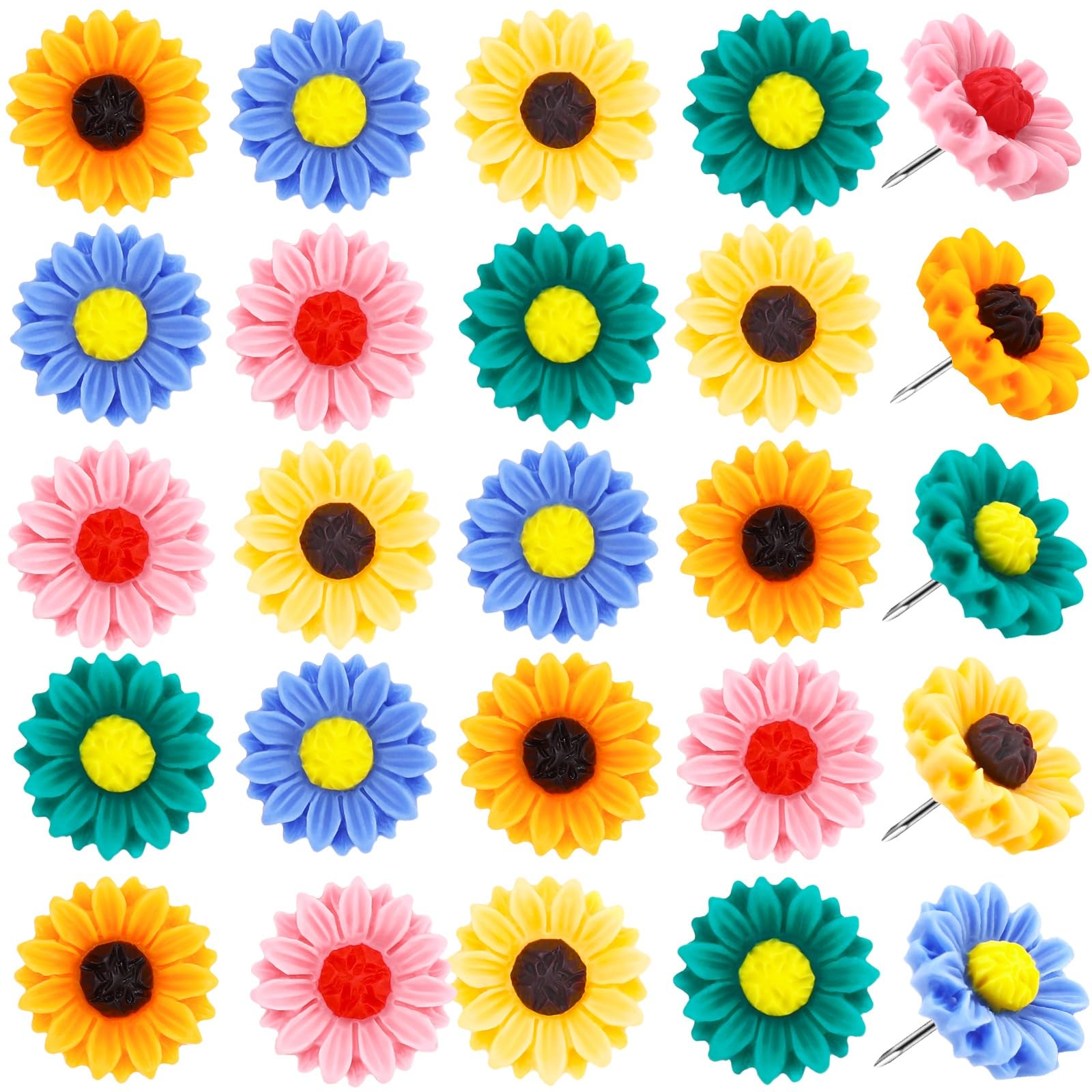 Chinchetas decorativas de girasol para evitar la caída de notas