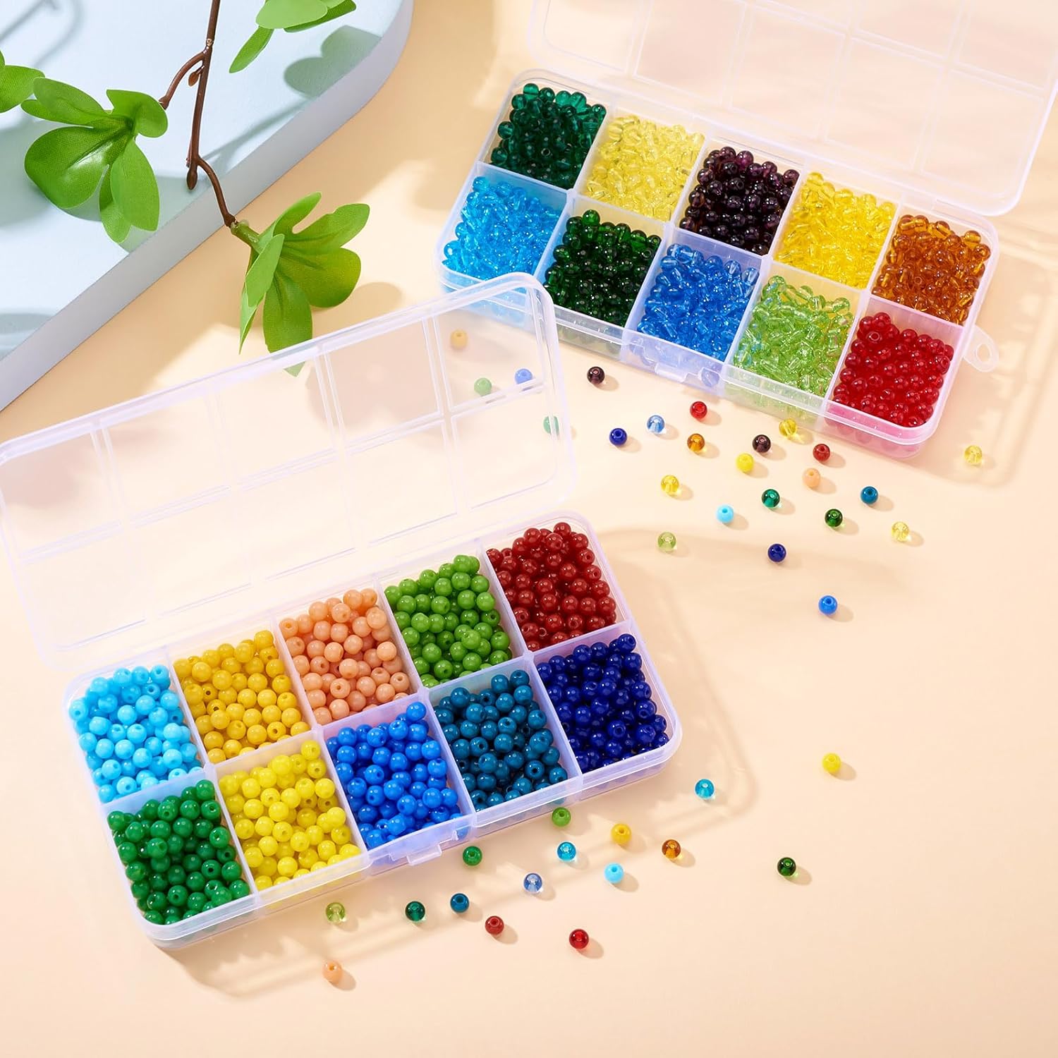 Bestewelry 1990Pcs 20 Styles 4mm Glass Seed Beads Set for Bracelet Making Kit 20 Colors Transparent Opaque Small Craft Beads for DIY Necklace Earring Crafts Jewelry Making Supplies - Image 7