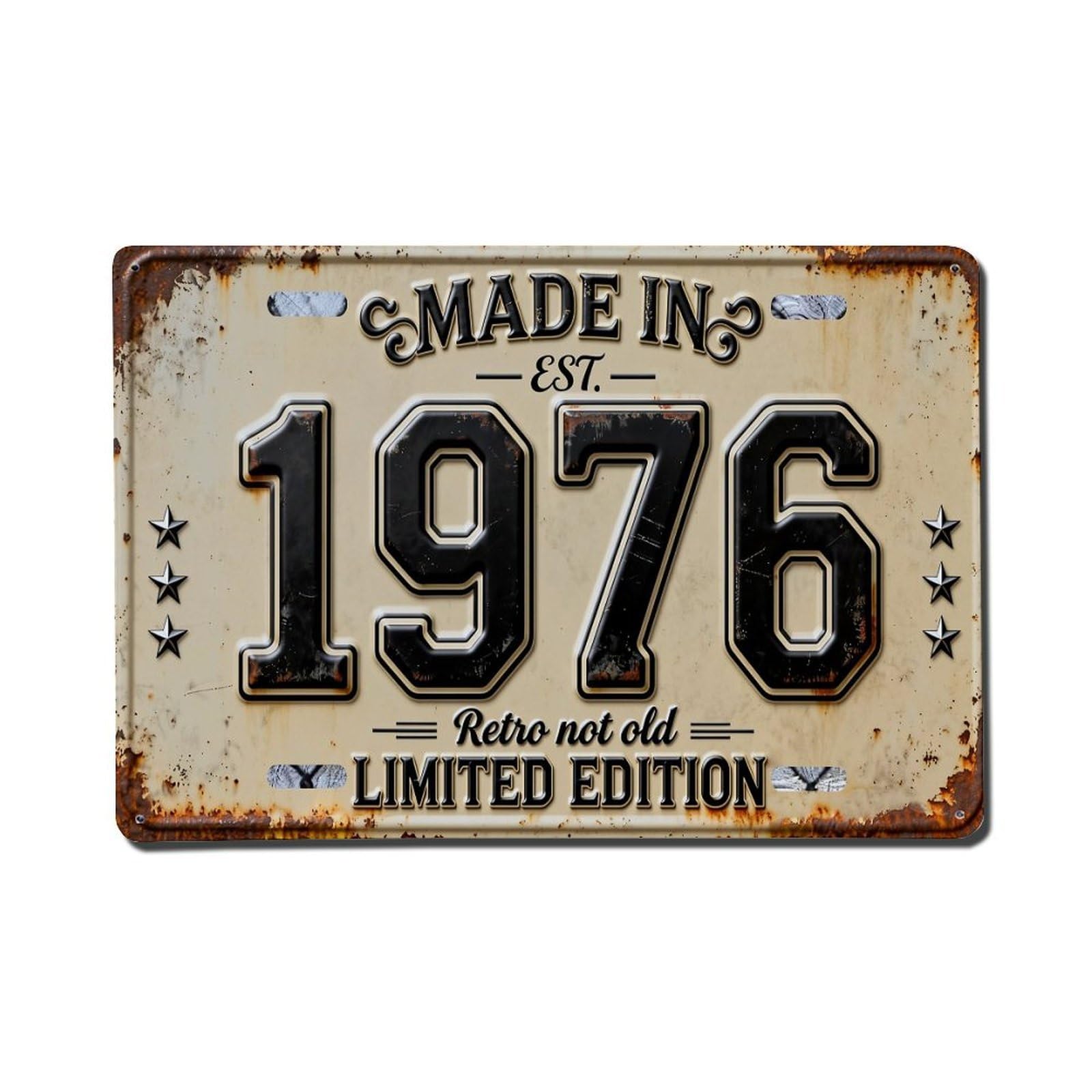 Made In 1976 Retro Limited Edition Vintage Tin Sign Retro Metal Wall Decor Metal Poster, Home Bar Garage Farmhouse Cafe Wall Art Decoration 8x12Inches