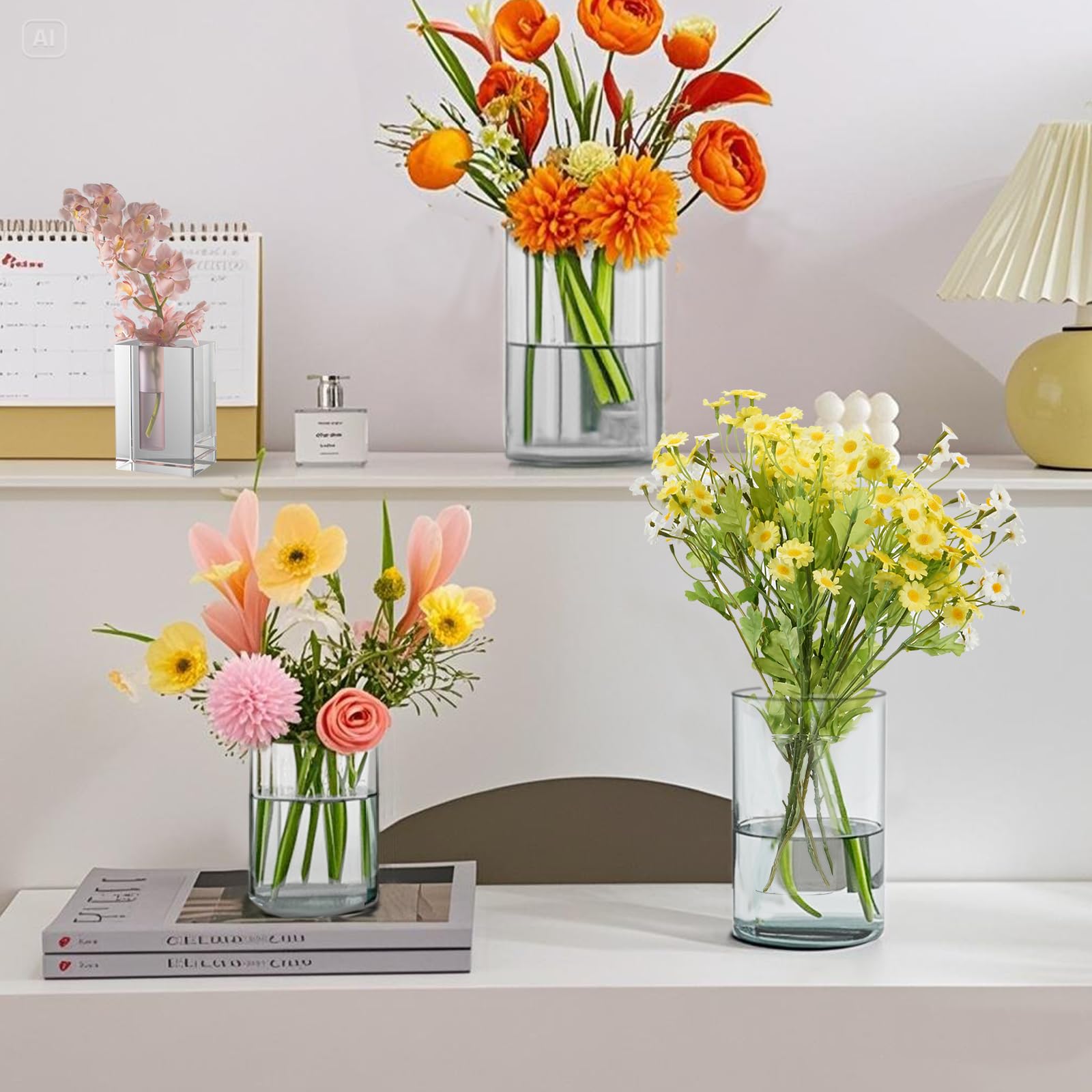 Amazon.com: 36pcs Glass Vase Cylinder for Centerpieces 4,4.7,6Inch