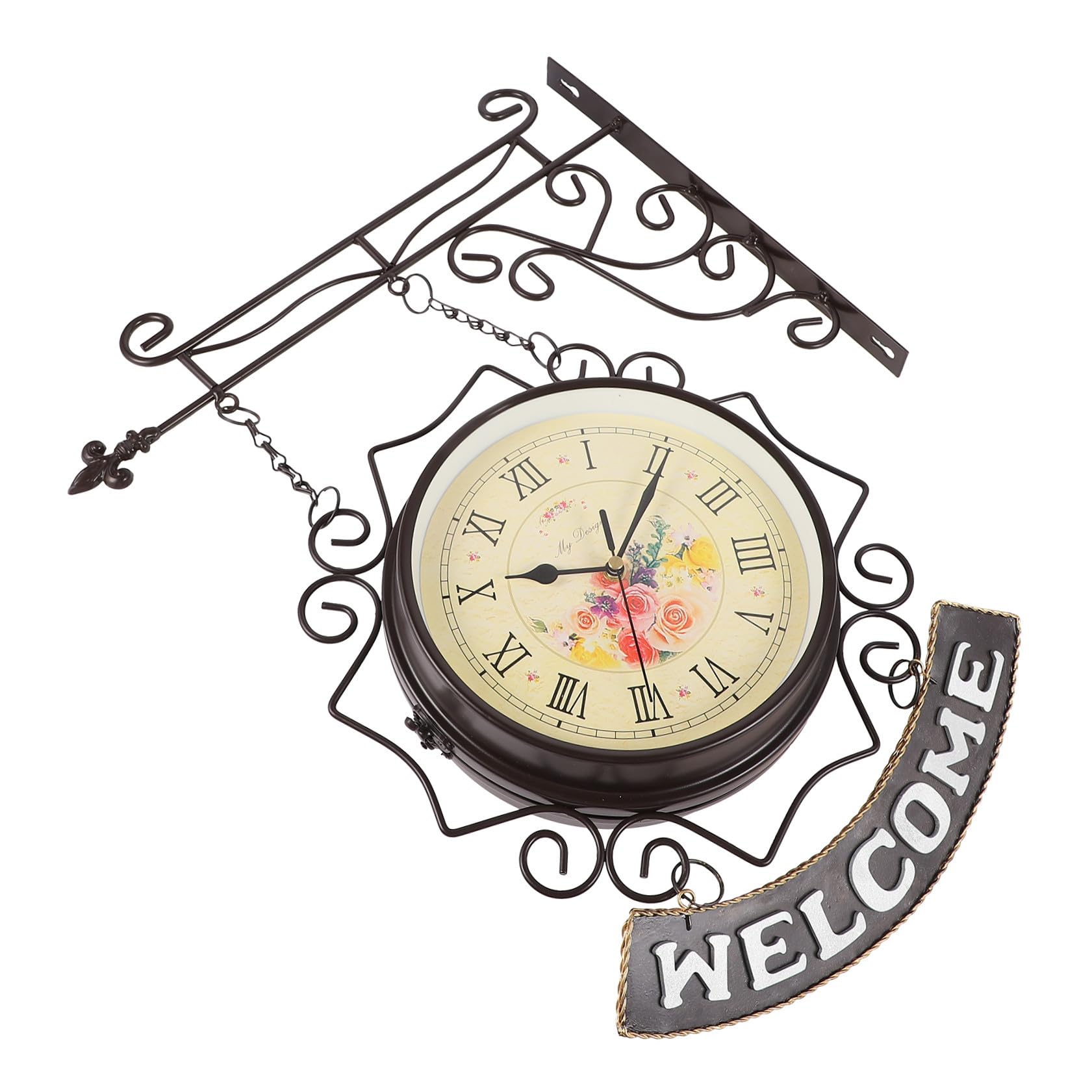 Horloge murale silencieuse rétro en ABS style européen pour bureau