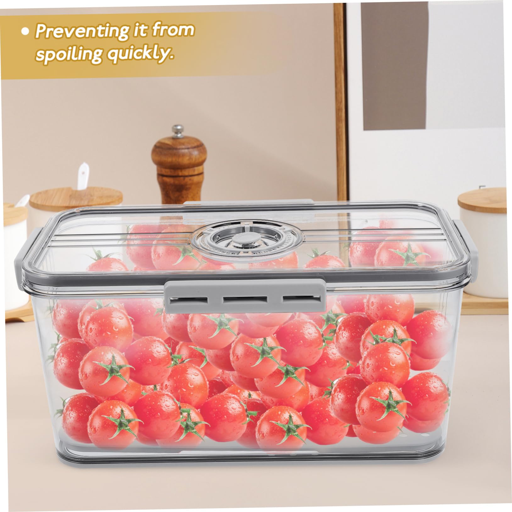 Brotdose Aus Bruchfestem Kunststoff Mit Timerdeckel Für Kühlschrank Und Aufbewahrung Von Obst Gemüse Inklusive Herausnehmbarer Abtropfschale
