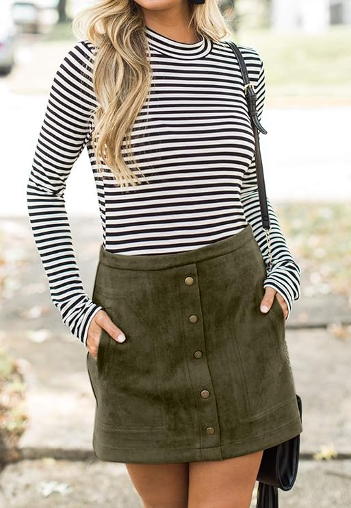 lined suede mini skirt